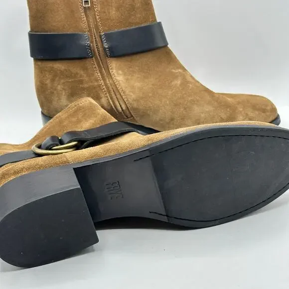 FRYE Suede Kristen Harness Boot Short Tan Brown Size 10 - Picture 6 of 7
